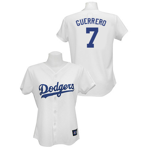 Alex Guerrero #7 mlb Jersey-L A Dodgers Women's Authentic Home White Baseball Jersey
